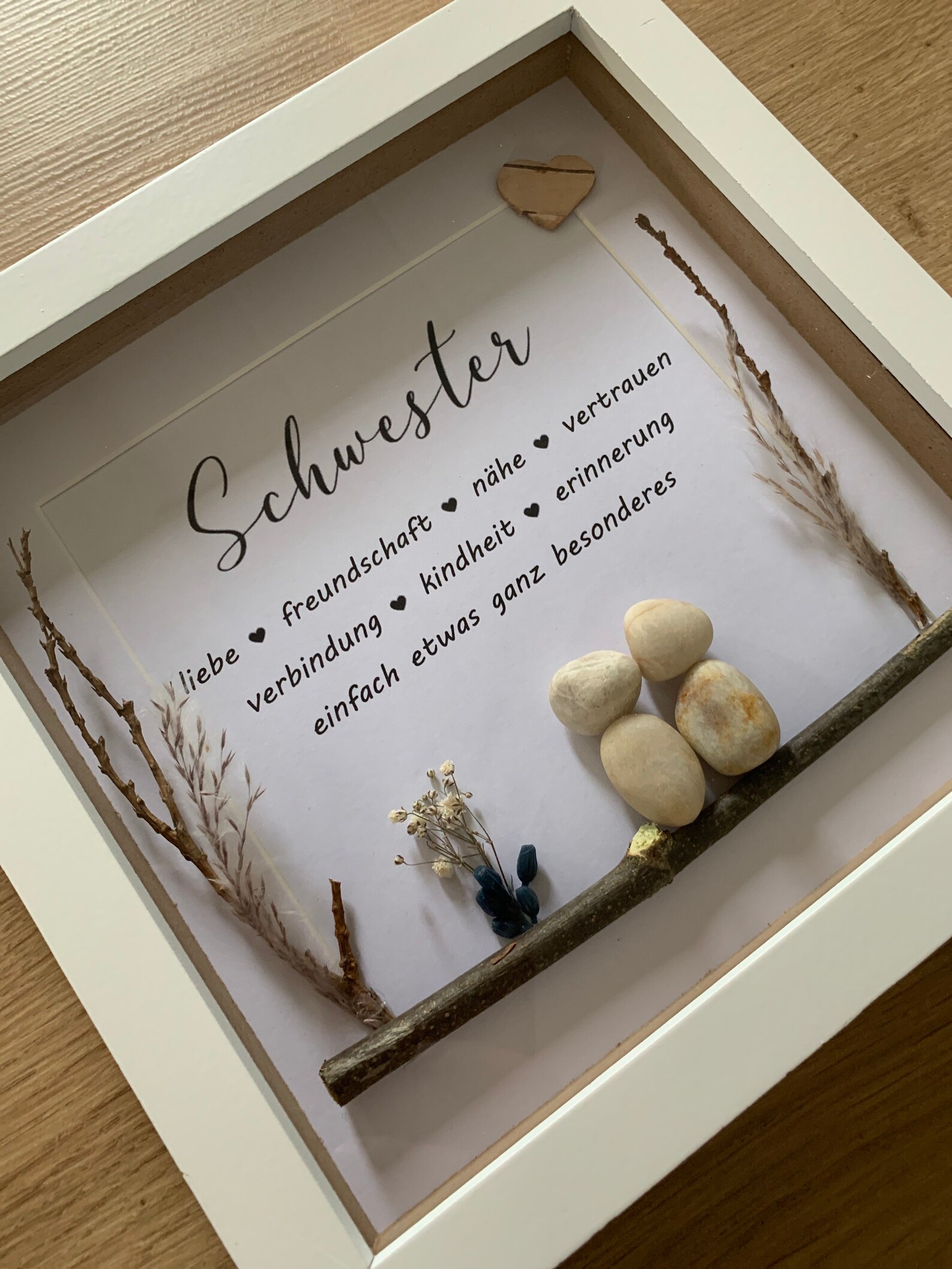 Steinbild Schwester 20 x 20 cm Geschenk für Schwester  Etsy