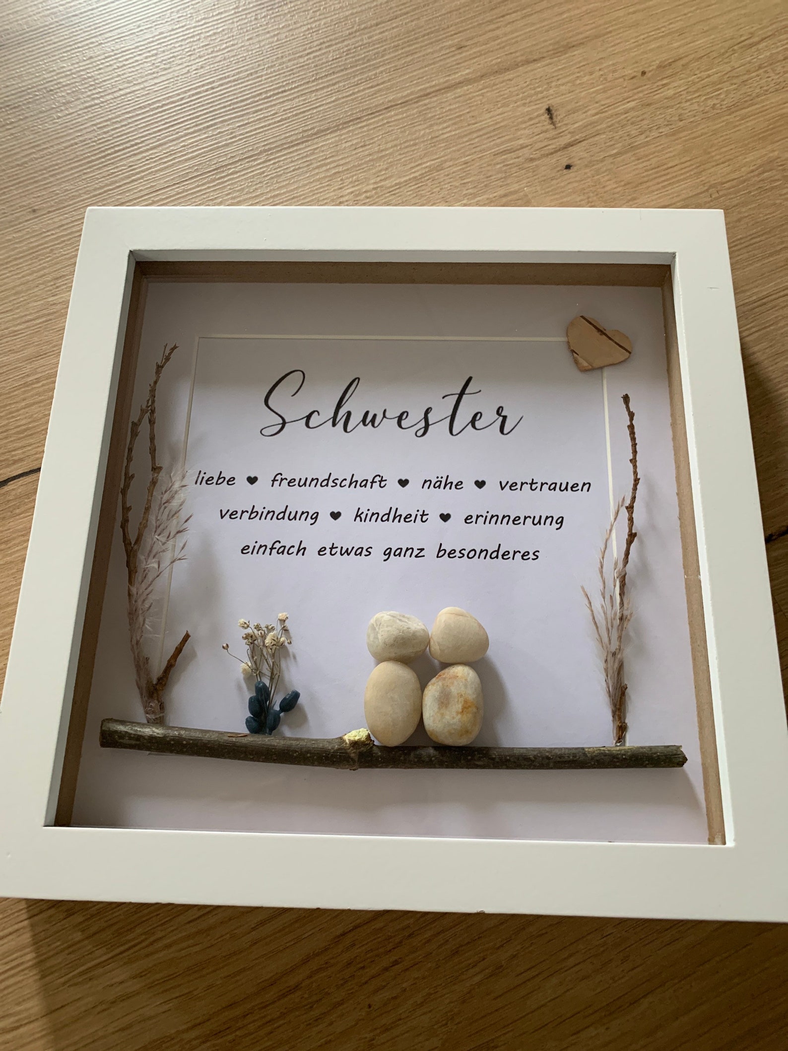 Steinbild Schwester 20 x 20 cm Geschenk für Schwester Etsy