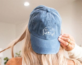 Personalized Embroidered Dog Hat Vintage Baseball Hat Using Your Pet Cat Photo Custom Sorority hat Unisex Baseball Cap