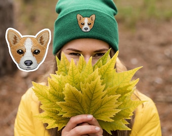 Personalized Embroidered Dog Beanie Using Your Pet Cat Photo Custom Winter hat Unisex Toboggan Hat Snow Hat Skullcap