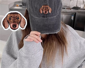 Cappello ricamato Cappello personalizzato per animali domestici Cappello da baseball vintage con la foto del tuo cane Cappello personalizzato della confraternita Cappello da baseball unisex