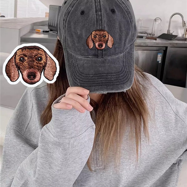 Cappello ricamato Cappello personalizzato per animali domestici Cappello da baseball vintage utilizzando la foto del tuo cane Cappello personalizzato per sorellanza Berretto da baseball unisex