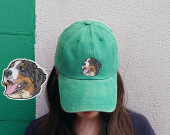 Sombrero de mascota bordado personalizado, sombrero de béisbol vintage con foto de perro mascota, sombrero de hermandad personalizado, gorra de béisbol unisex