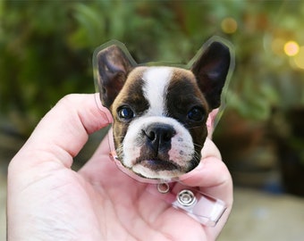 Bobina per badge per animali domestici / Bobina per badge con foto personalizzata / Faccia di cane personalizzata / Badge con nome / Bobina per badge per infermiere / Etichetta per stetoscopio
