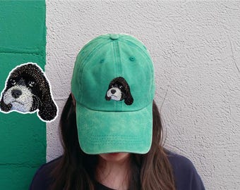 Cappello da baseball vintage personalizzato per cappello da compagnia ricamato utilizzando la foto del tuo cane da compagnia Cappello da sorellanza personalizzato Berretto da baseball unisex