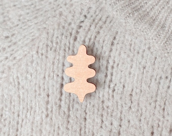 Broche en bois minimaliste faite à la main / broche abstraite / épingle abstraite / broche de forme / épingle de forme