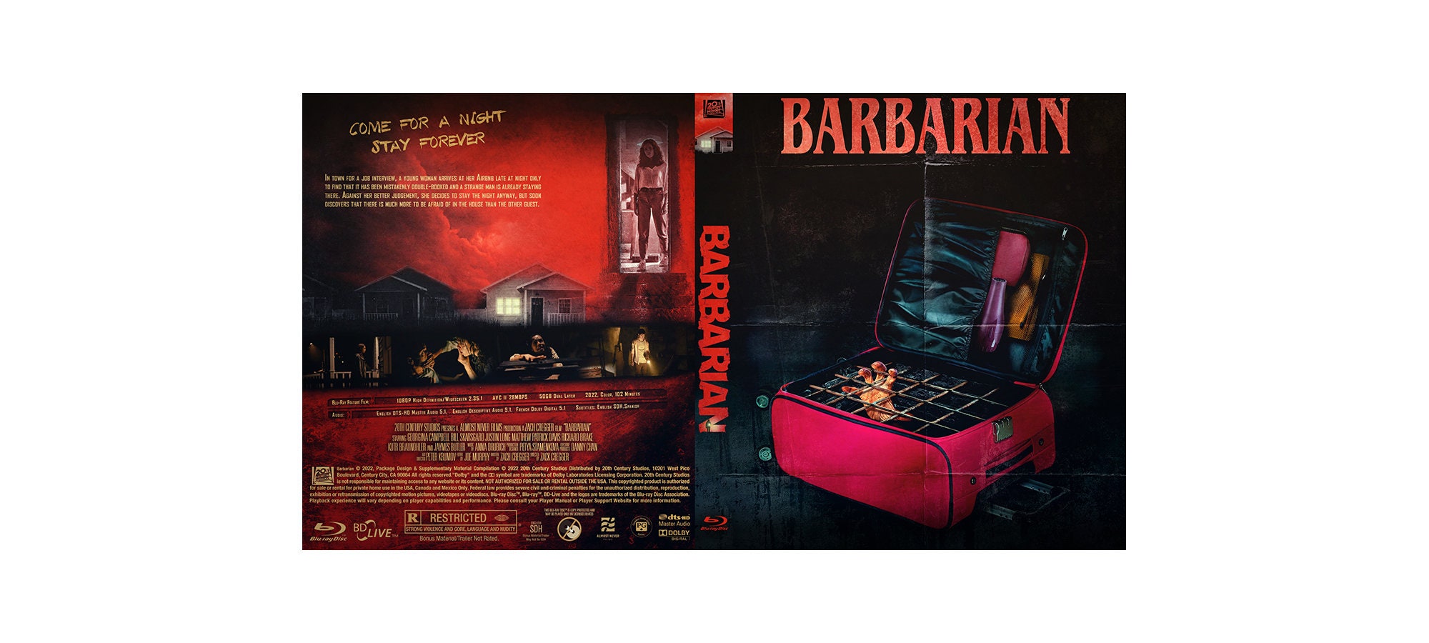 Custom Barbarian 2022 Bluray W/ Case Etsy
