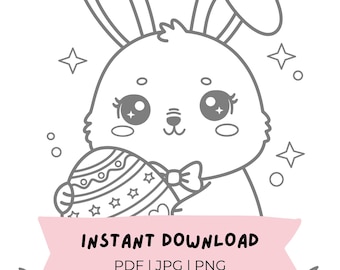 Easter Coloring Pages for Kids | Bunny & Egg Designs (Instant Download)