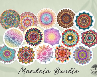 Mandala Freshie Tags Bundle | 3" Round Boho Packaging Cards | Small Business Supplies | Bulk Set