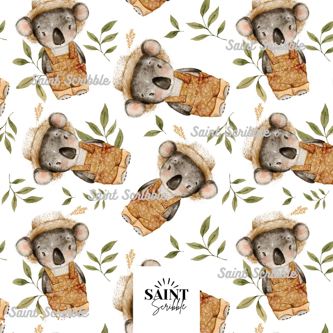Seamless Digital File - Aussie Koala Design - Etsy