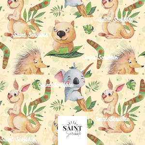 Seamless Digital File - Aussie Cartoon Design