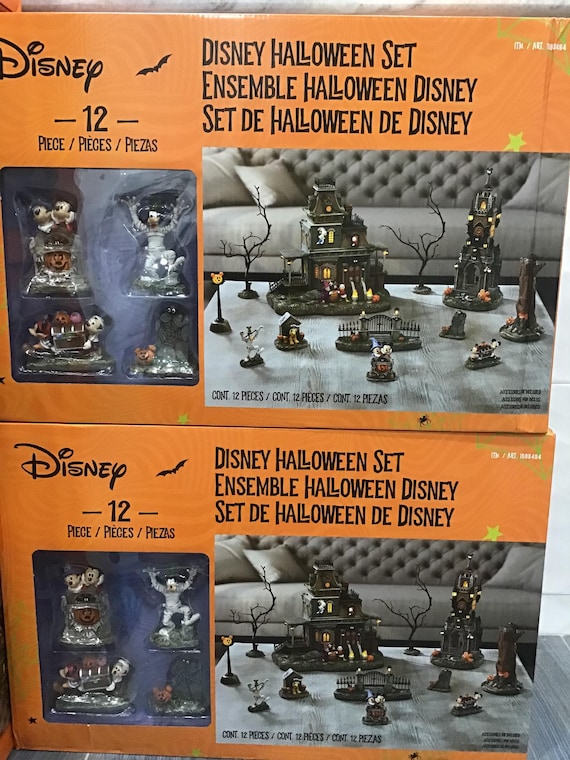 Disney Mickey Mouse Halloween Set Village House 12 Pieces BRAND
