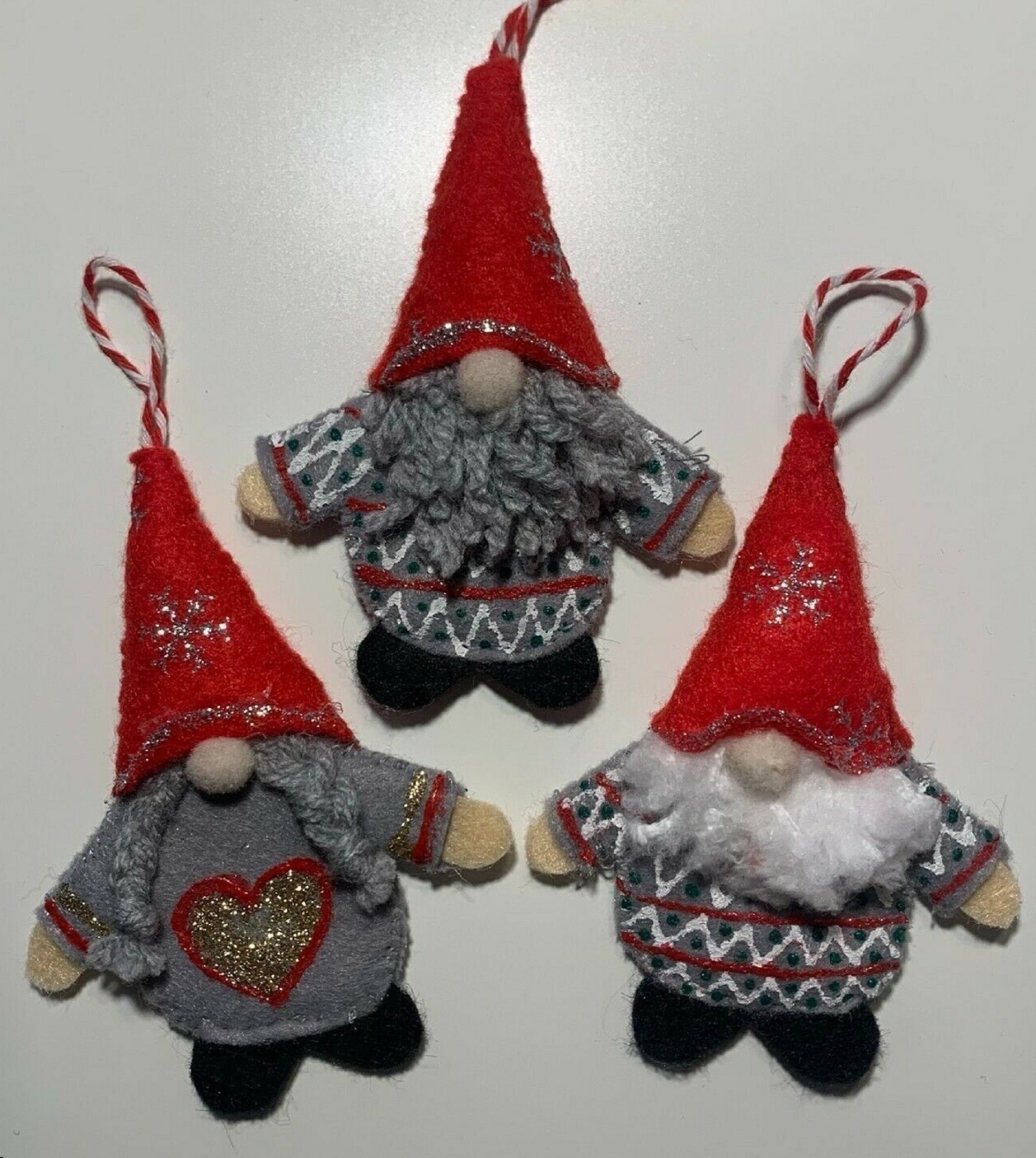 Handmade Gonk Nordic Gnome Felt Hanging Christmas Tree Etsy
