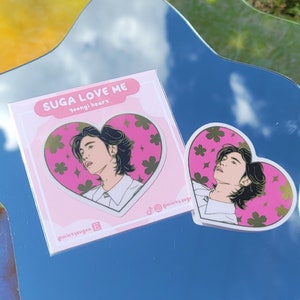 Suga Love Me Vinyl Sticker // Heart Gold