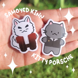 Kinnporshe The Series Samoyed Kinn and Kitty Porsche Vinyl Stickers