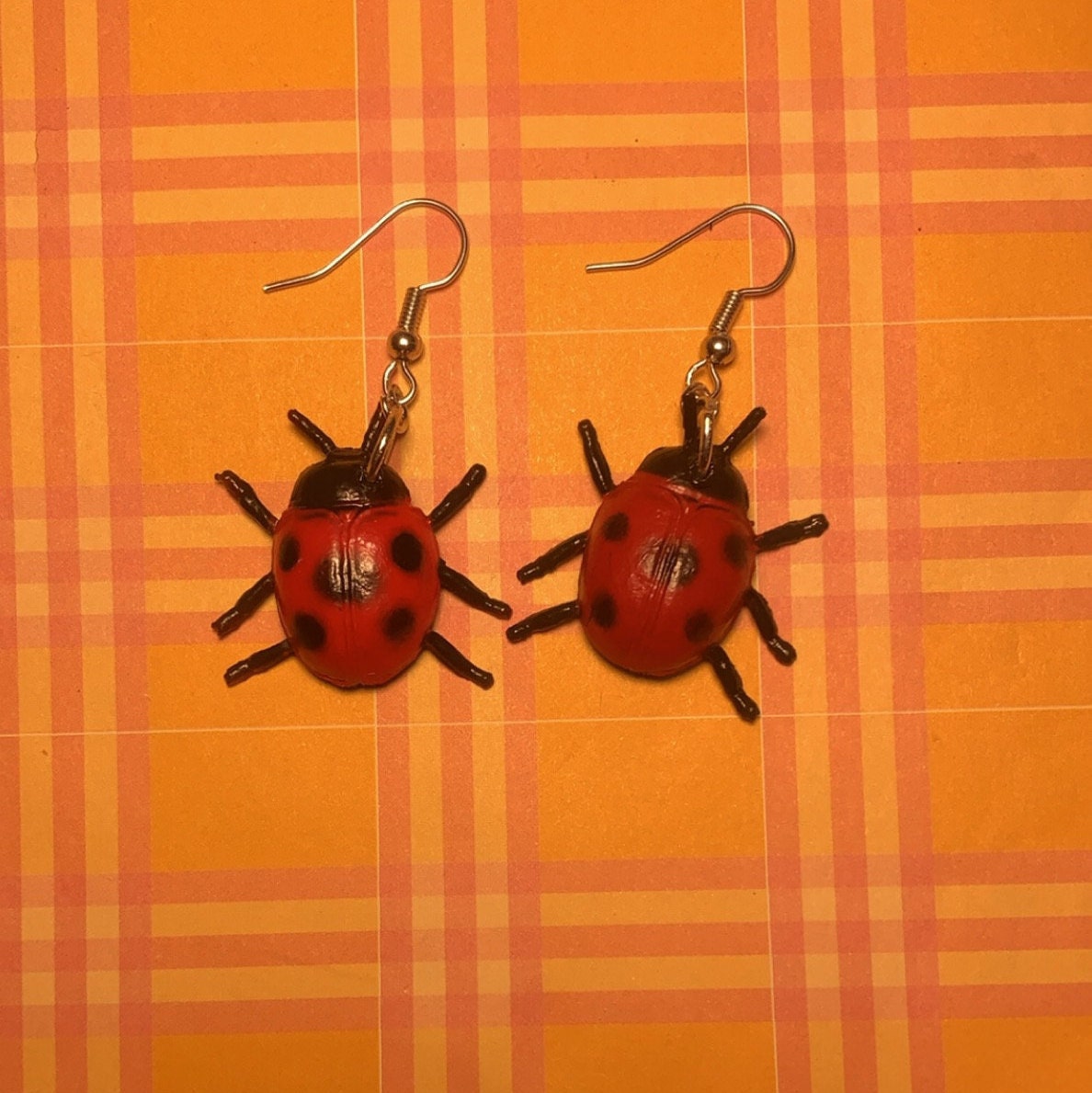 Ladybug Earrings can be adjusted to be clip ons or have Etsy