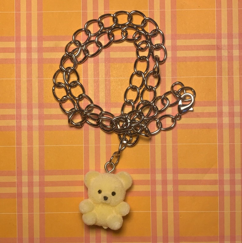 Teddy Bear Chain Necklace Etsy