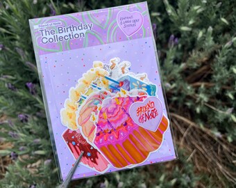 Pegatinas de pastel de cumpleaños para tarjetas y álbumes de recortes