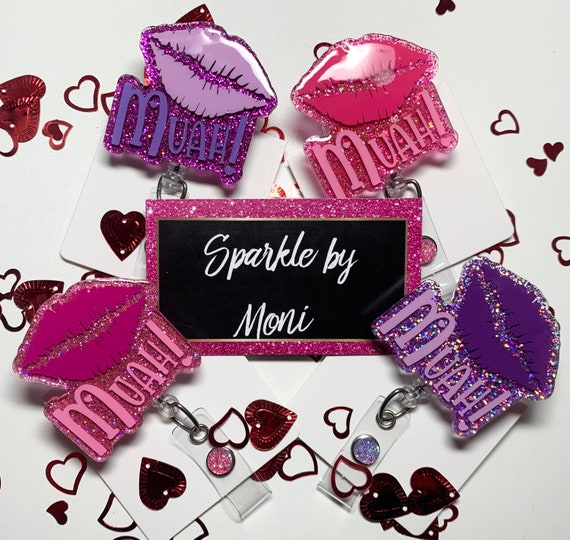 2in Muah Glitter Badge - Etsy