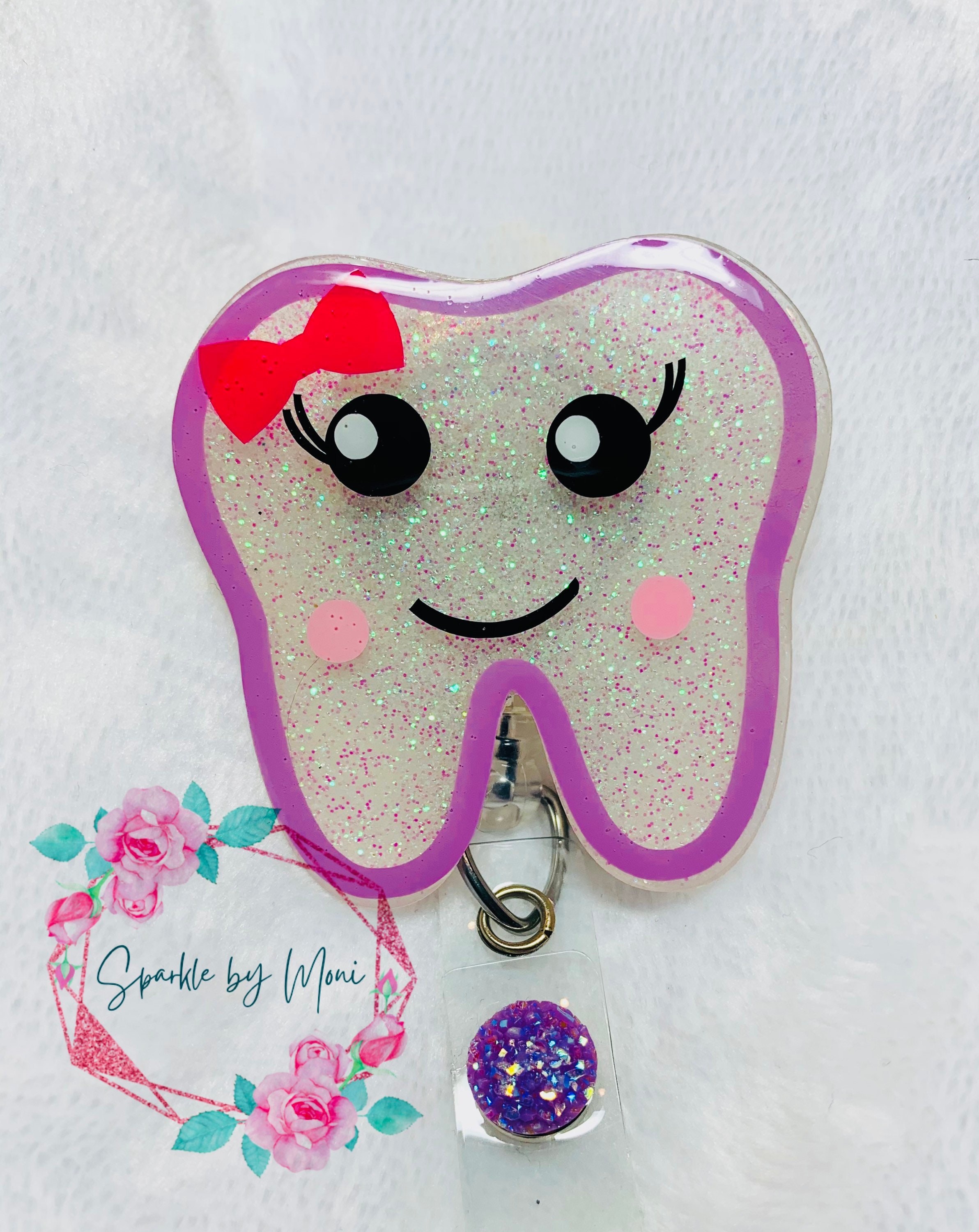 2 Inch Glitter Tooth Badge Reels Etsy UK