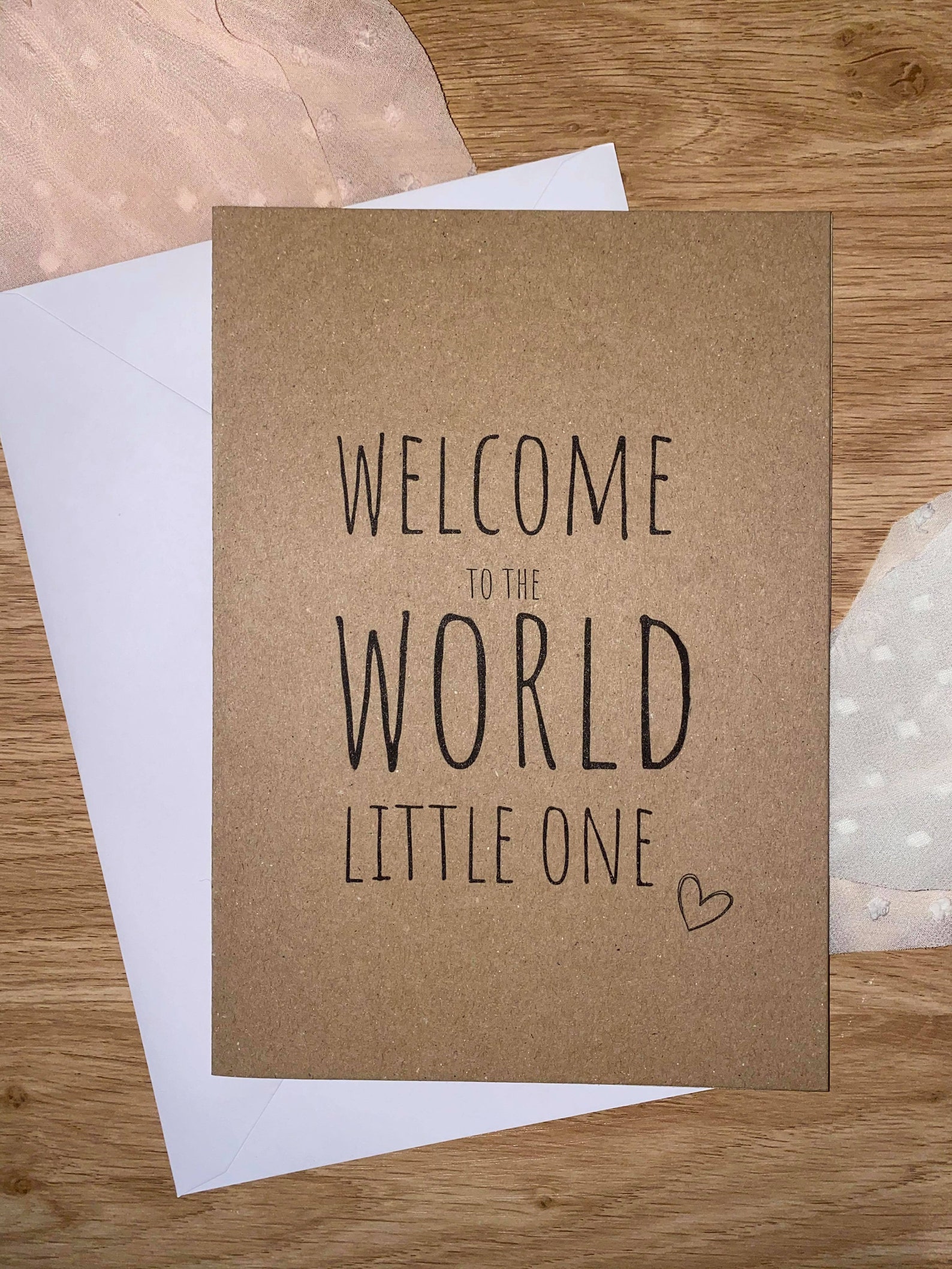 to the world little one card. A5 in size. Choice of Etsy