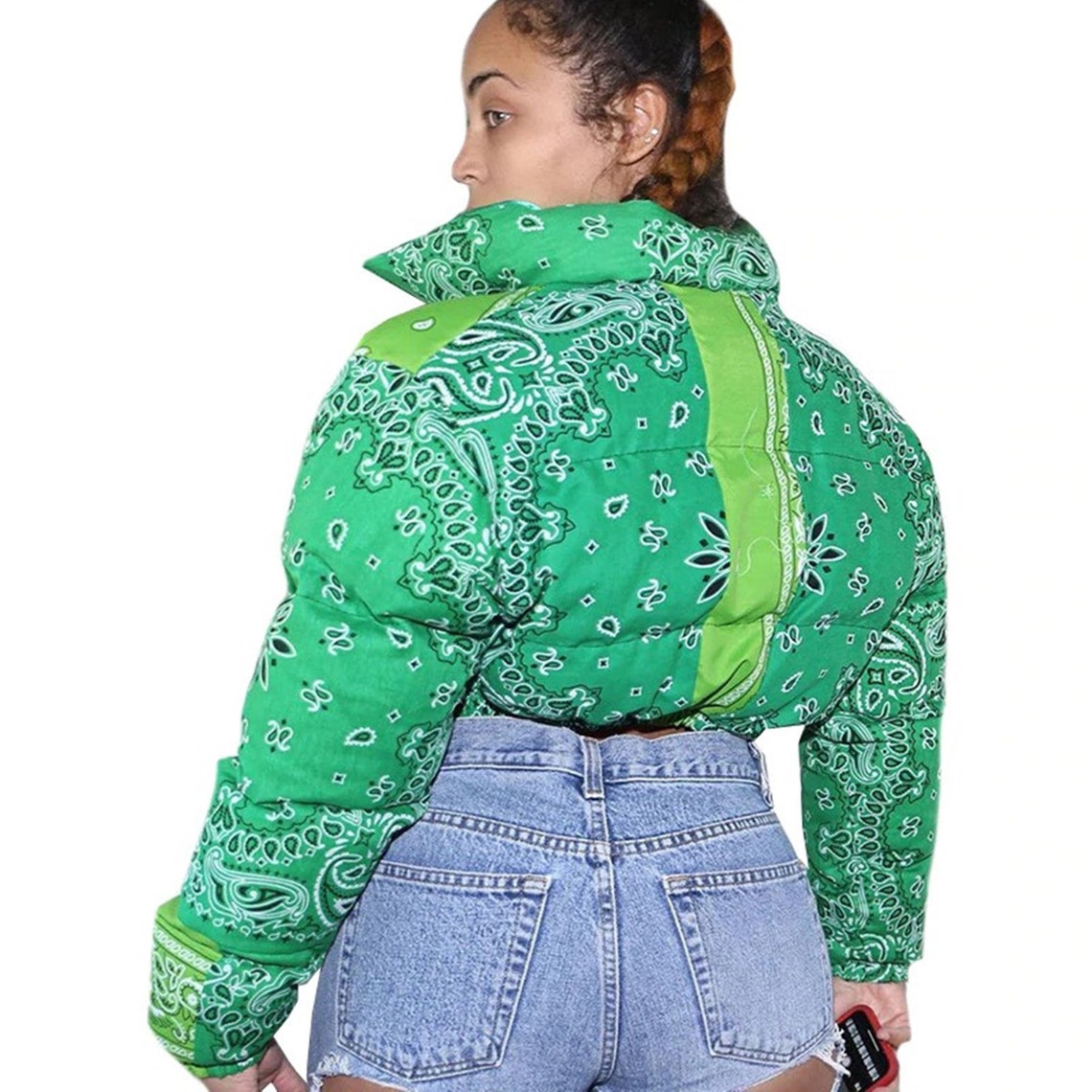 New Bandana Coat Paisley Printed Bubble Jackets For Women 2020 Etsy