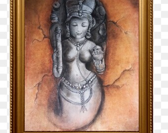 Watercolour painting,devi,wall hanging,art decor,wall decoration,