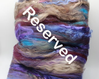 Reserved Art Batt- Hand Dyed Merino, Silk, Kid Mohair Locks, Rambouillet, Silk Noil, Sari Silk