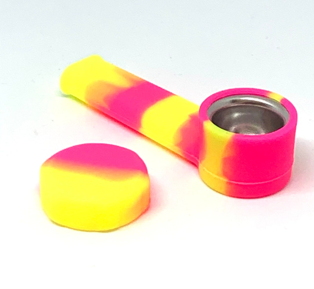Silicone Pipe With Metal Bowl, Replacement Screens for Silicone Pipes, Bowls  for Smoking, Girly Pipe, Silicone Pipes, Mini Pipe, Sturdy Pipe 