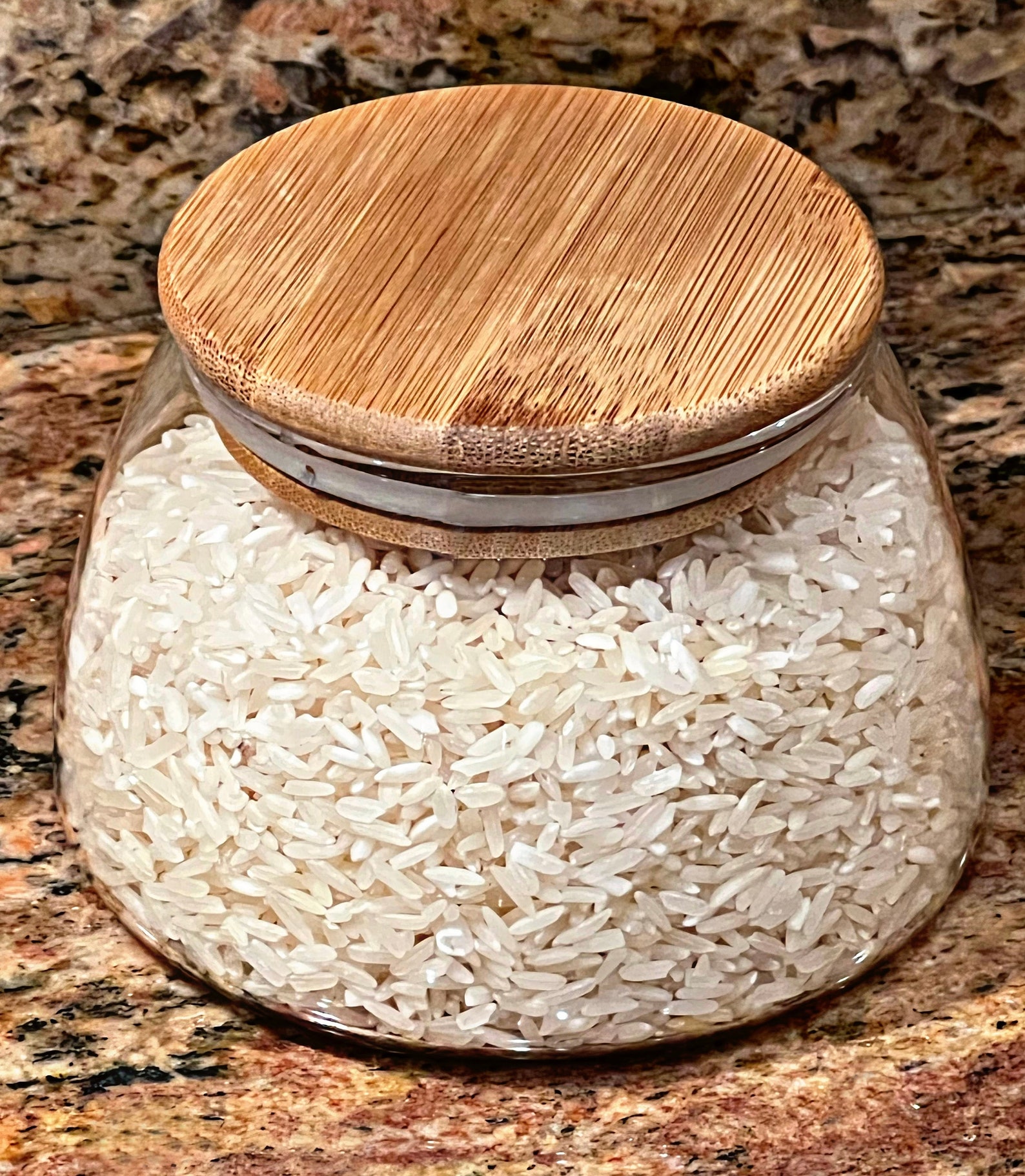 4 Glass Storage Jars & Bamboo Lid 16 Oz. Bamboo Jars Etsy