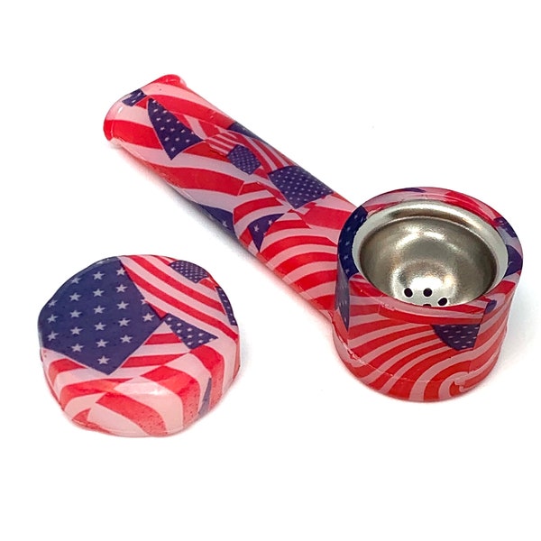 Glow In The Dark Flag Pipe, Replacement Bowls,  Bowls for Smoking, Smoking Bowls, Unique Pipes, Girly Pipes, Spoon Pipes, Tobacco Pipes