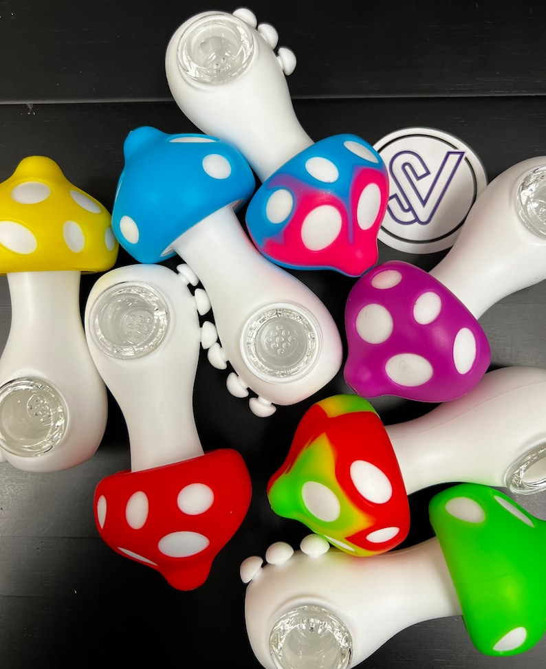 Silicone Smoking Pipe, Mushroom Pipe, Bowls for Smoking, Girly Pipes, Glass Smoking Bowl, Silicone Pipe, Thick Glass Pipe, Hand Pipes