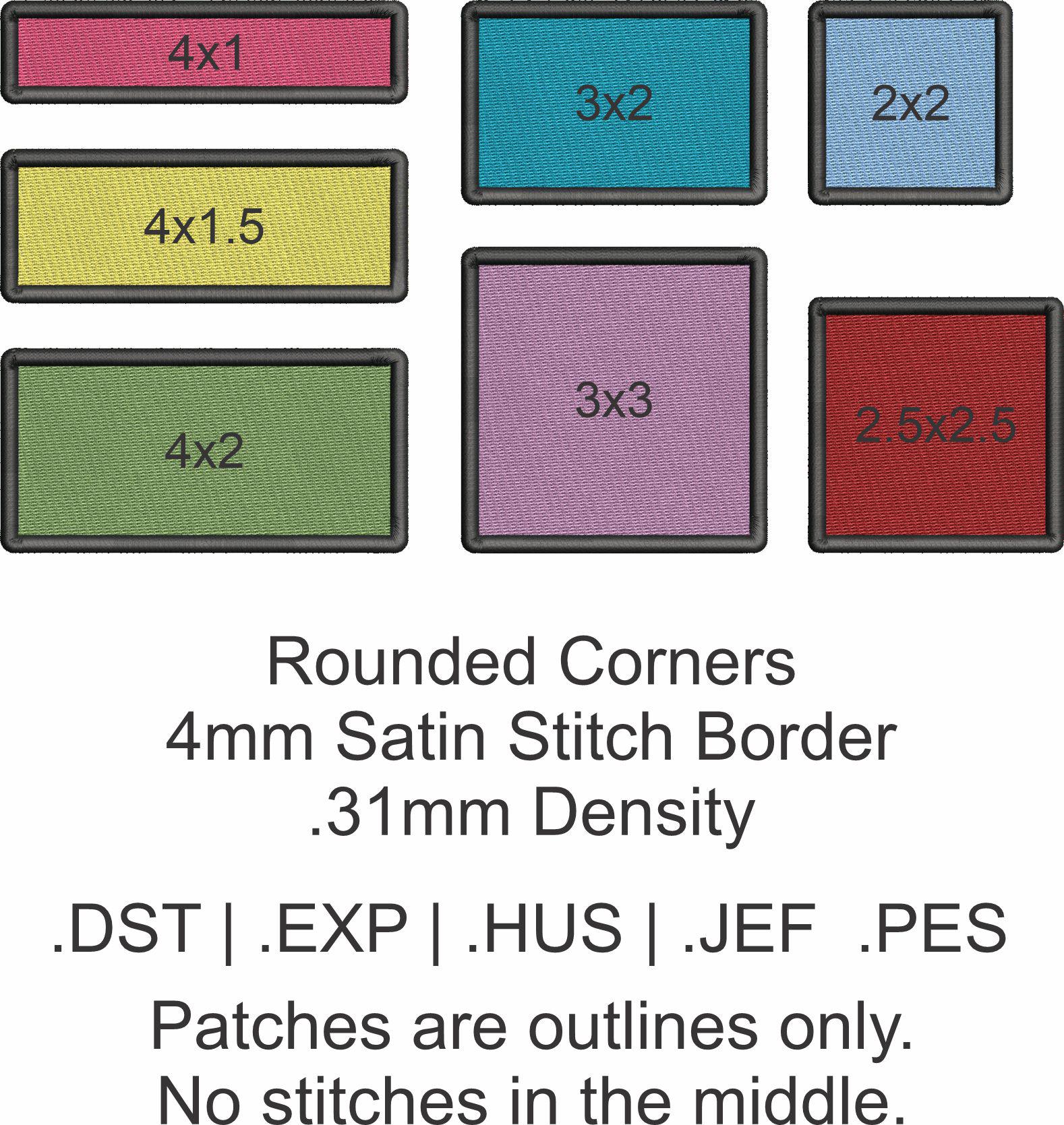 Square and Rectangle Patch Embroidery Borders With Satin Stitching - Etsy
