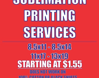 Sublimation Transfers - We Print Your Artwork and Images - READ ITEM DETAILS