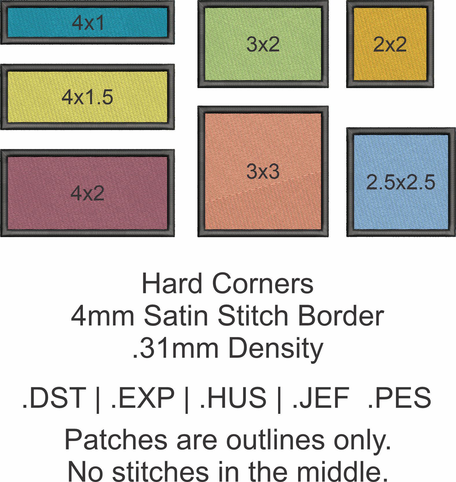 Square and Rectangle Patch Embroidery Borders With Satin Stitching - Etsy