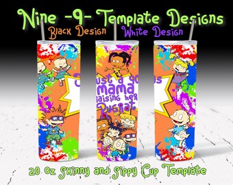 Rugrats 20 oz Skinny & Sippy cup tumbler template | Rugrats Tumbler Wraps | 20 oz tumbler template wrap | Instant Digital Download