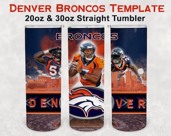 Broncos Tumbler Wrap | Download SVG PNG Football Digital Design | Denver Tumbler Wrap Design | Broncos Sublimation, Instant Download