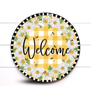 Wreath Sign, Spring Wreath Sign, Daisy Wreath Sign, Sugar Pepper Designs, Sign For Wreath, Door Decor