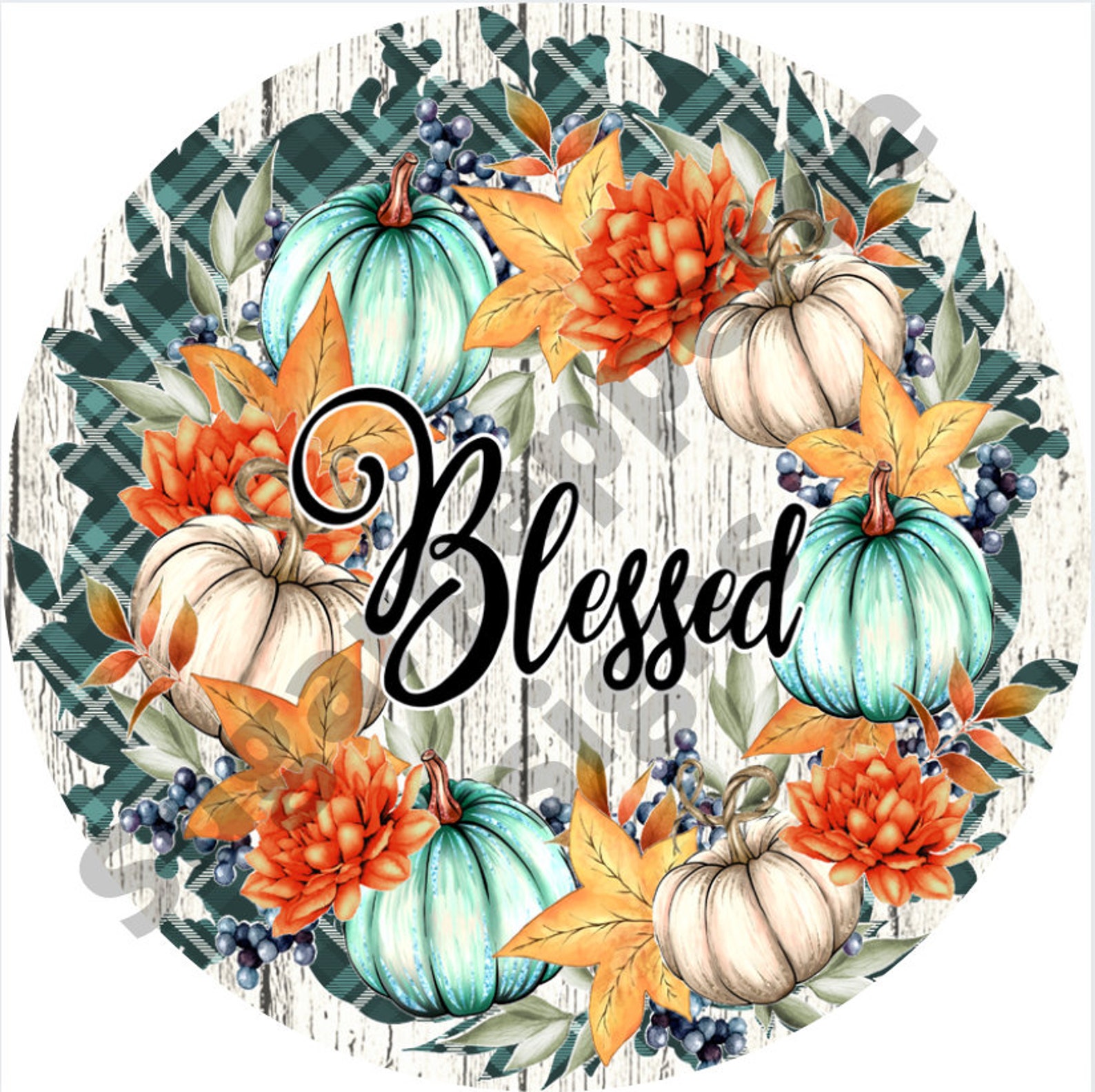 Fall Metal Wreath Sign Teal Pumpkin Wreath Sign Sugar Pepper Etsy