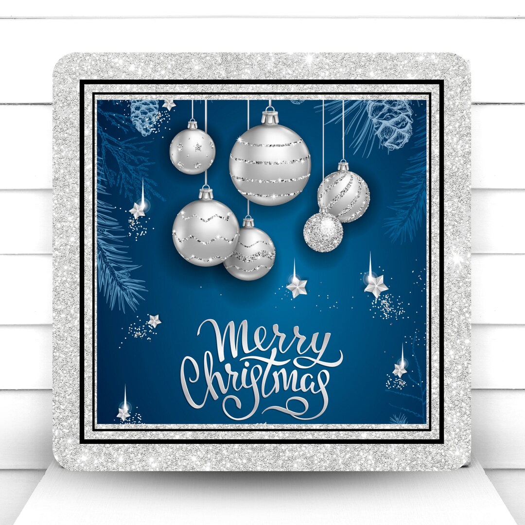 Merry Christmas Deer blue and Chocolate Sams Ribbon Match Winter 2022 –  Wreath Sign Designs