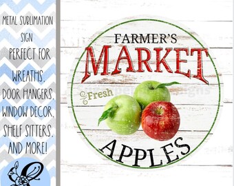 Metal Wreath Sign-Lemon Decor-Apple Decor-Summer Wreath Decor-Welcome Wreath Sign-Buffalo Plaid-Round Sign
