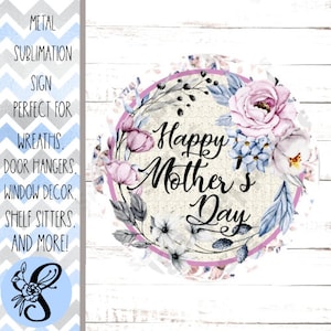 Round Wreath Sign, Mothers Day Wreath Sign, Spring Wreath Sign, Floral Wreath Sign, Summer Wreath Sign,Sugar Pepper Design Door Decor