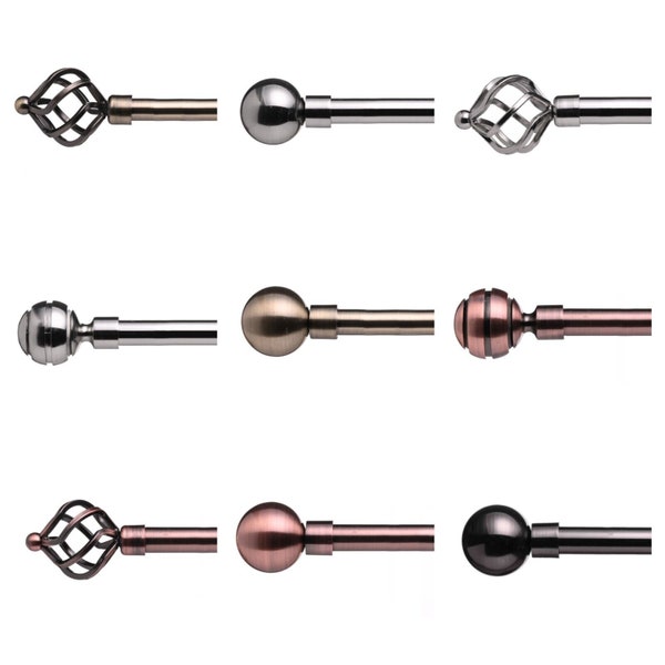 19 mm Extendable Metal Curtain Poles Antique Copper