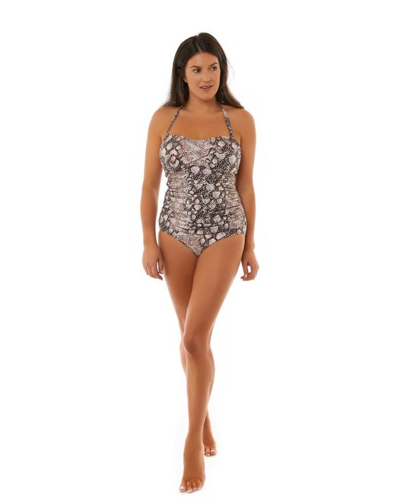 Womens snake print swimsuit sales