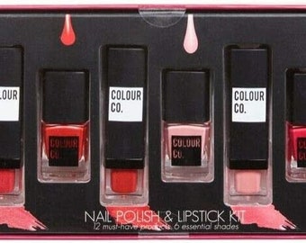 Colour Co Matte Lip Stick Colour and Nail Varnish Polish perfect for Wedding Party Birthday XMAS Gift