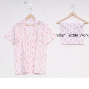Indian Soft Pyjamas/ Block Print Pure Cotton P J Set, Pijamas Set ,Indian Cotton,Night Wear, Soft Cotton Night Suit- Gift for her. pj set