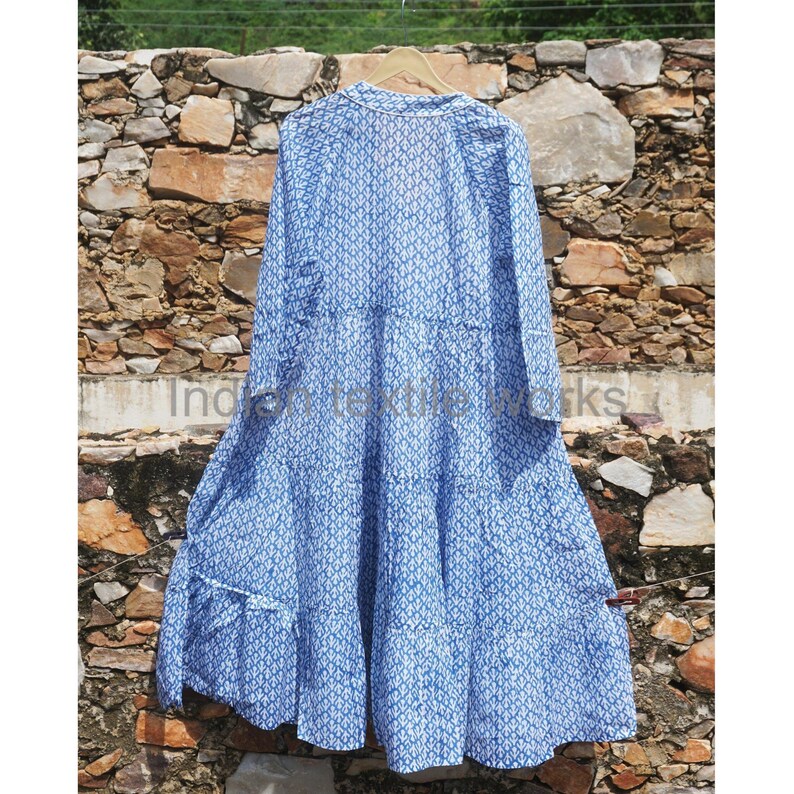 100 Pure Cotton Dress, Indian Block Print Long Dress, Summer Wear