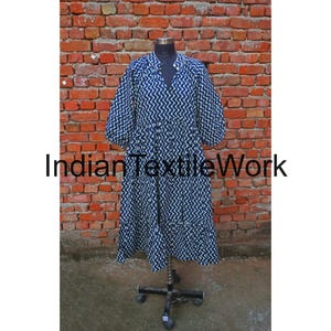 Block Print Cotton Midi Dress With Pockets: Ethically Made Boho Summer Style