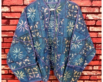 Indian Vintage Bagru Kantha Jacket Reversible Boho Hippie Patchwork Coat One Size