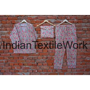 Cotton Pajama Set, Indian Cotton Pj set, Cotton Light Ultra-Soft Night Dress, Women Cotton Pants Shirt Set, Women Pyjama Set, Gift For Her